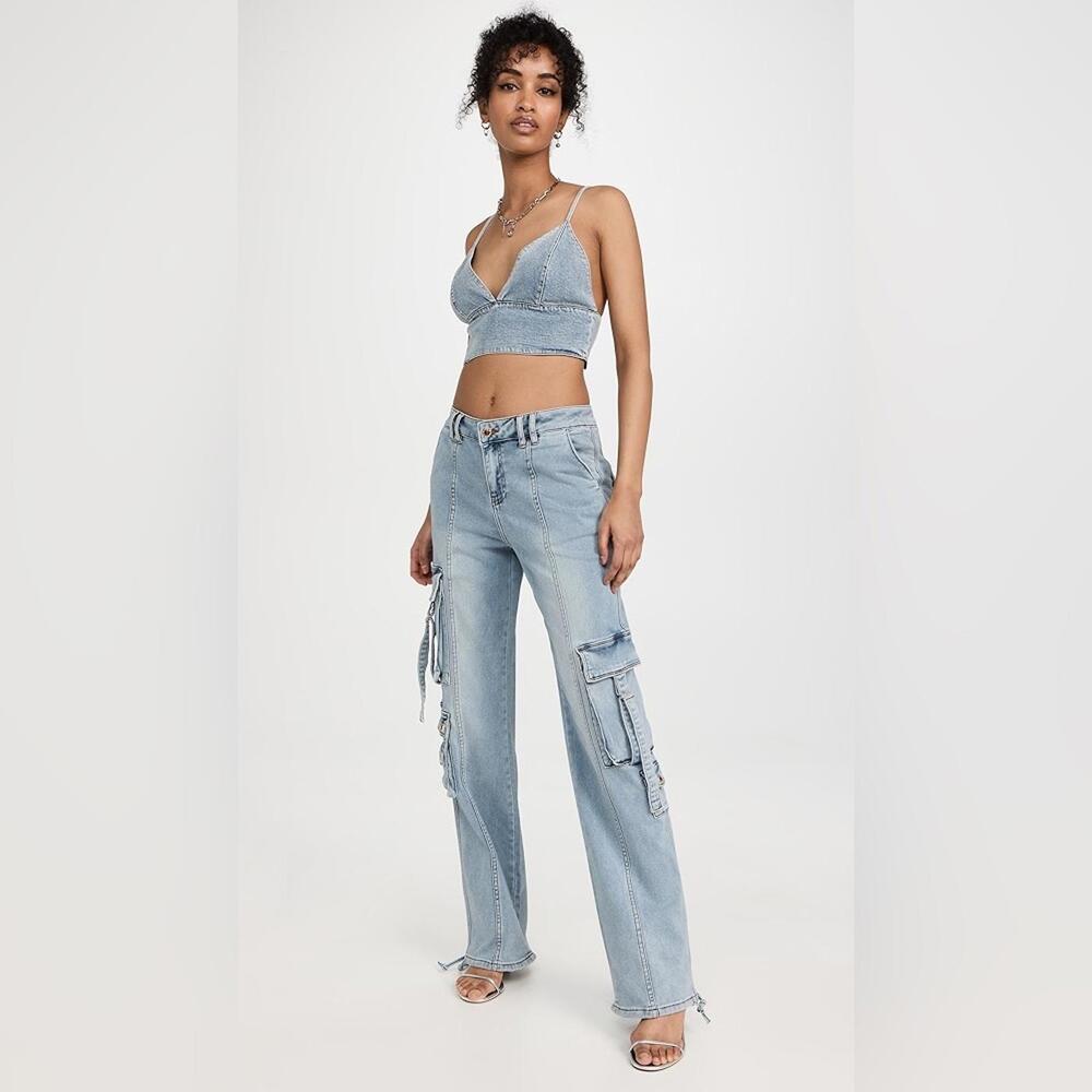 Retrofete Alejandra High Rise Wide Leg Cargo Jean Size 28 **RARE FIND-EUC* - Picture 3 of 4